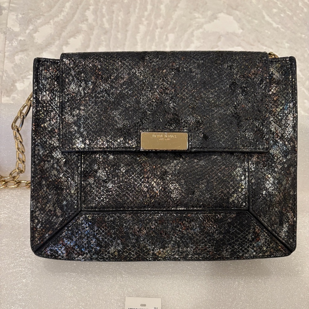 Henri Bendel Geo Chain Crossbody - Metallic Snake